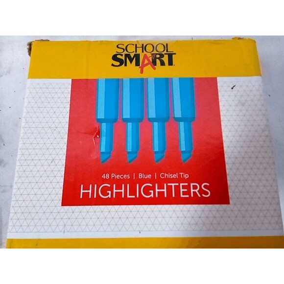 School Smart Blue Highlighters – Chisel Tip – Bulk Pack of 48 Blue Markers - Picture 4 of 6